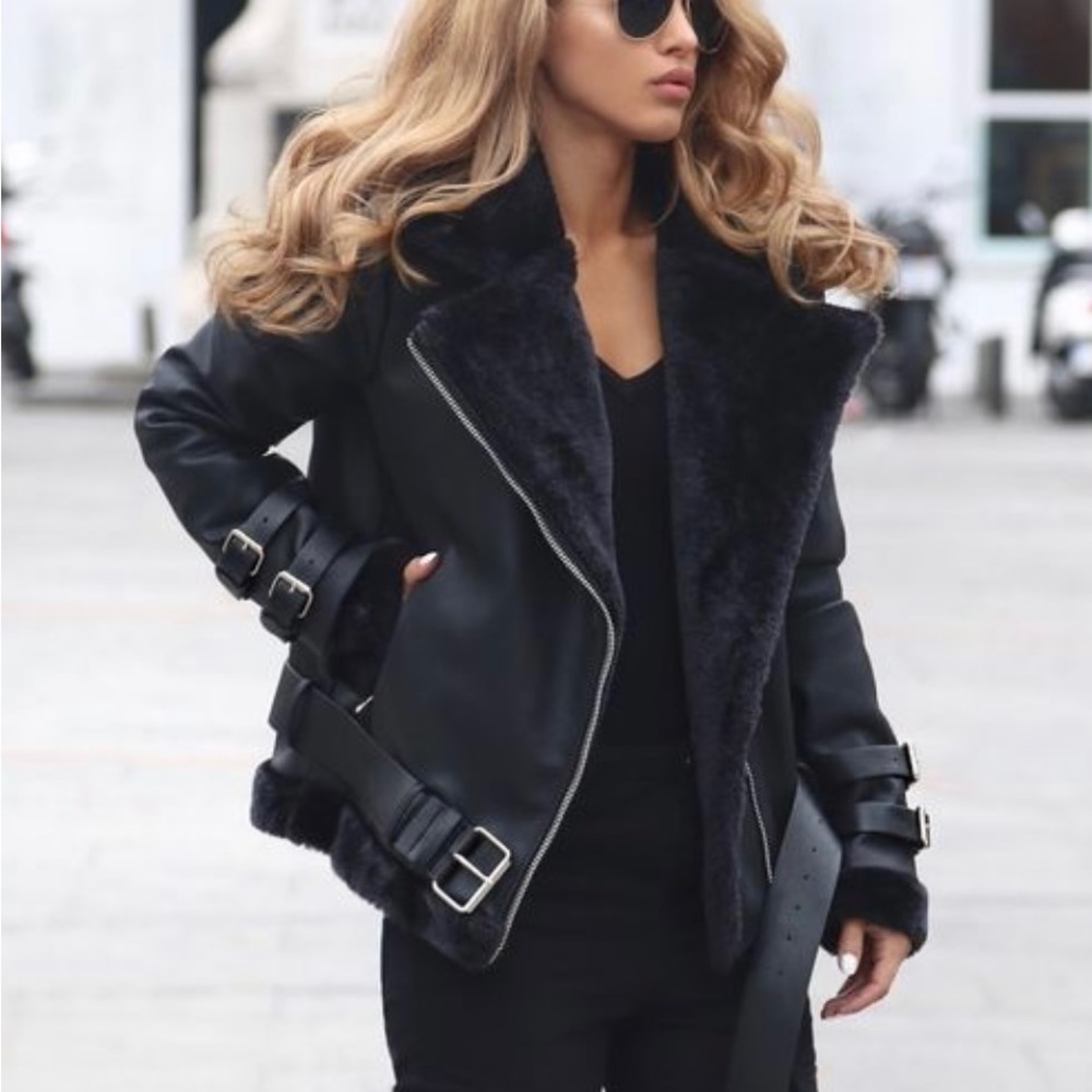 Sheepskin Shearing bomber aviator Jacket